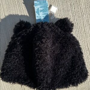 Fuzzy Black Bear Ear Hat